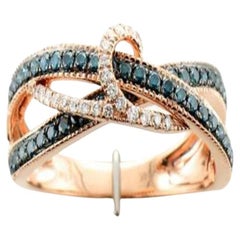 Le Vian Exotischer Ring mit blauen Beeren-Diamanten und Vanilla-Diamanten, 1er-Set