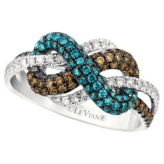 Le Vian Exotics Ring Featuring Chocolate Diamonds, Iced Blue Diamonds