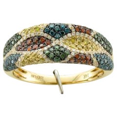 Exotischer Ring mit goldenen Beeren-Diamanten und ausgefallenen Diamanten