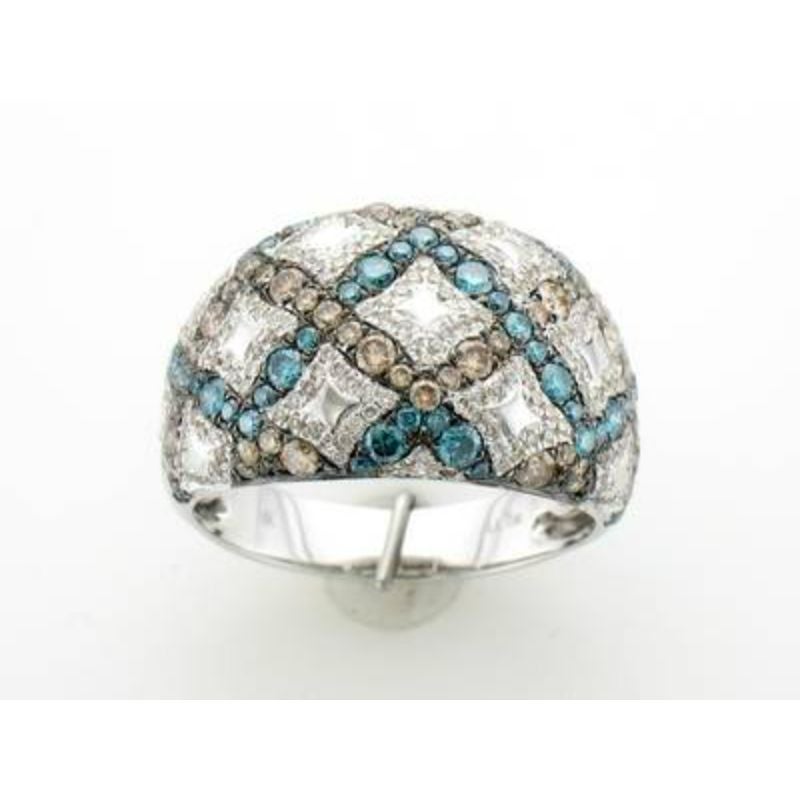 Le Vian Exotics Ring Featuring Iced Blue Diamonds, Chocolate Diamonds For Sale