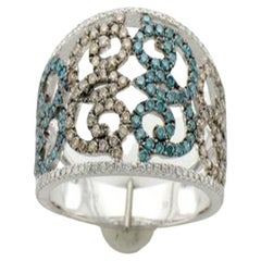 Le Vian Bague exotique ornée de diamants bleus glacés et de diamants chocolat