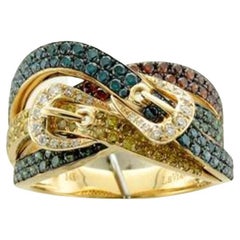 Le Vian Exotics Ring Featuring Kiwiberry Green Diamonds, Fancy Diamonds
