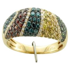 Le Vian Exotics Ring Featuring Kiwiberry Green Diamonds, Goldenberry Diamonds