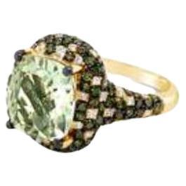 Le Vian Exotics Ring Featuring Mint Julep Quartz Kiwiberry Green Diamonds For Sale