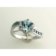 Le Vian Exotics Ring Featuring Sea Blue Aquamarine Blueberry Diamonds