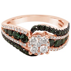 Le Vian Exotics Ring, Green Diamonds, Vanilla Diamonds, 14 Karat Strawberry Gold