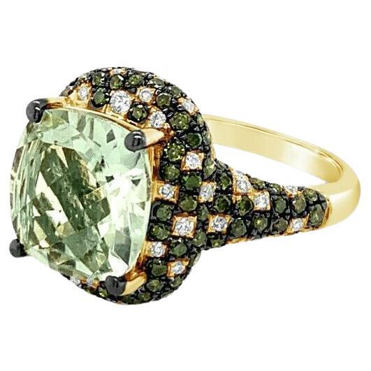 Le Vian Exotics Ring Mint Julep Quartz Green/Vanilla Diamonds 14K Green Gold For Sale