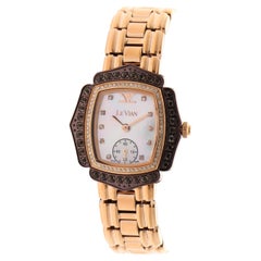 Le Vian Floral Shaped Wristwatch Vanilla Diamonds in Strawberry Gold