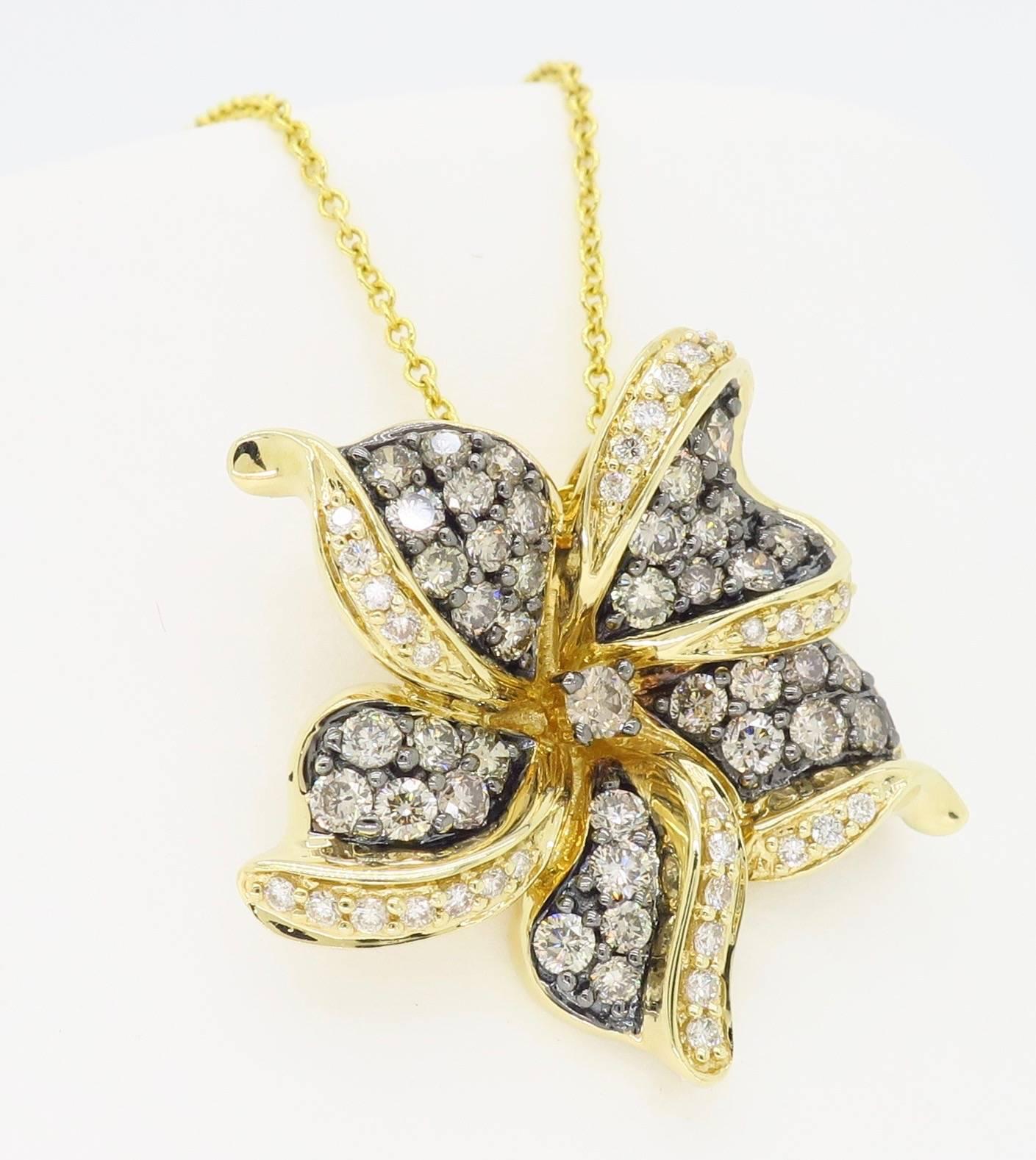 Le Vian Flower Diamond Necklace For Sale 4