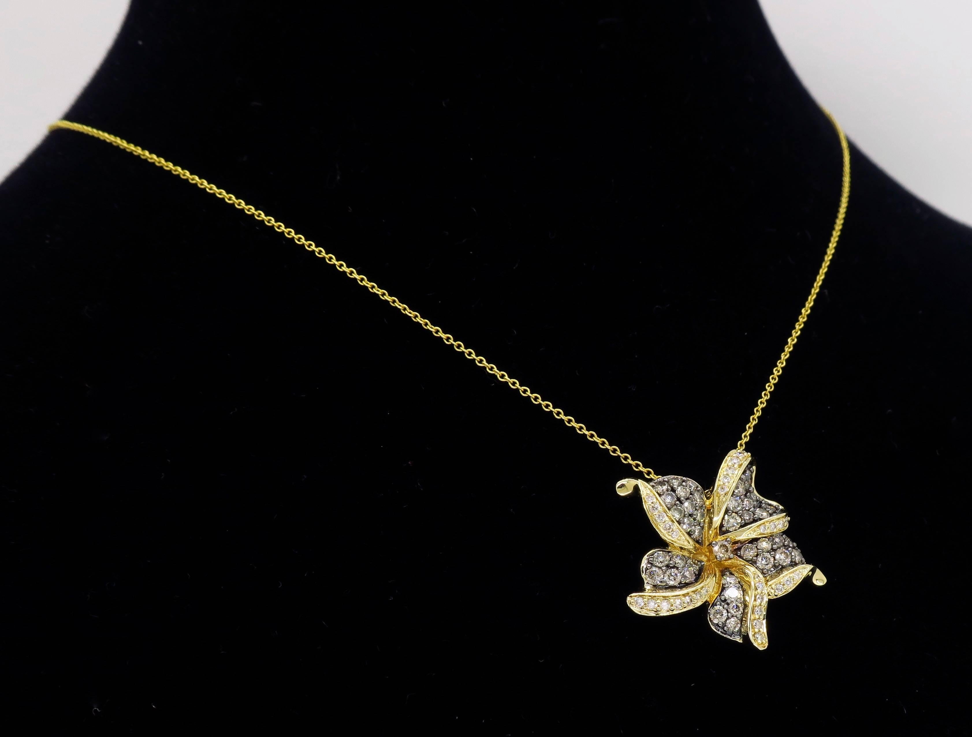 Le Vian Flower Diamond Necklace For Sale 2