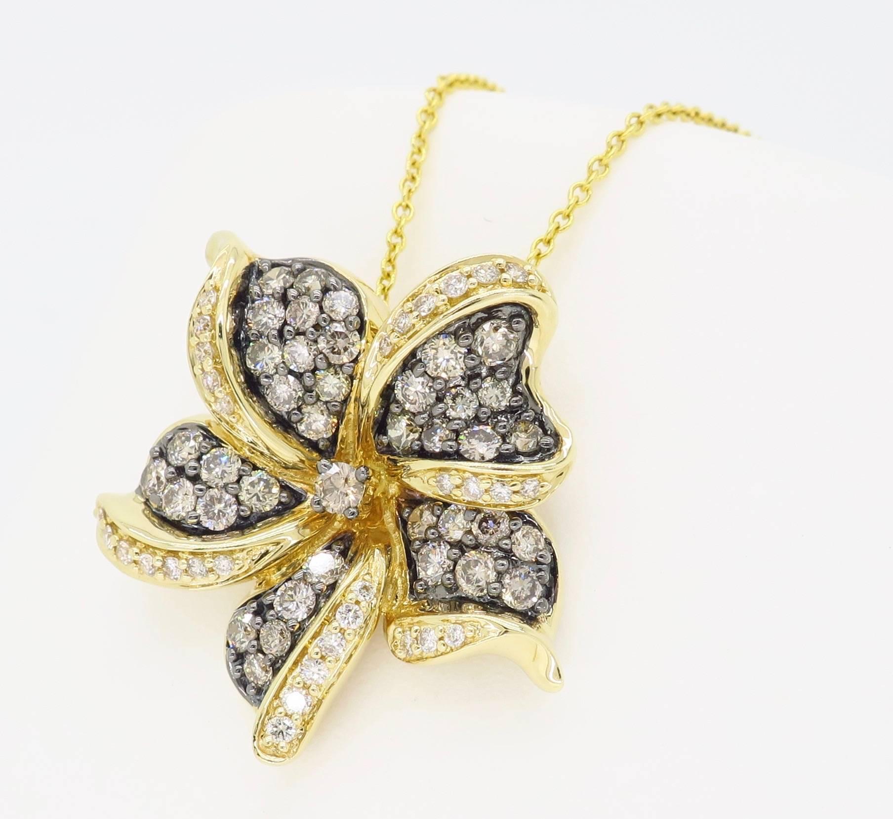 Le Vian Flower Diamond Necklace For Sale 3