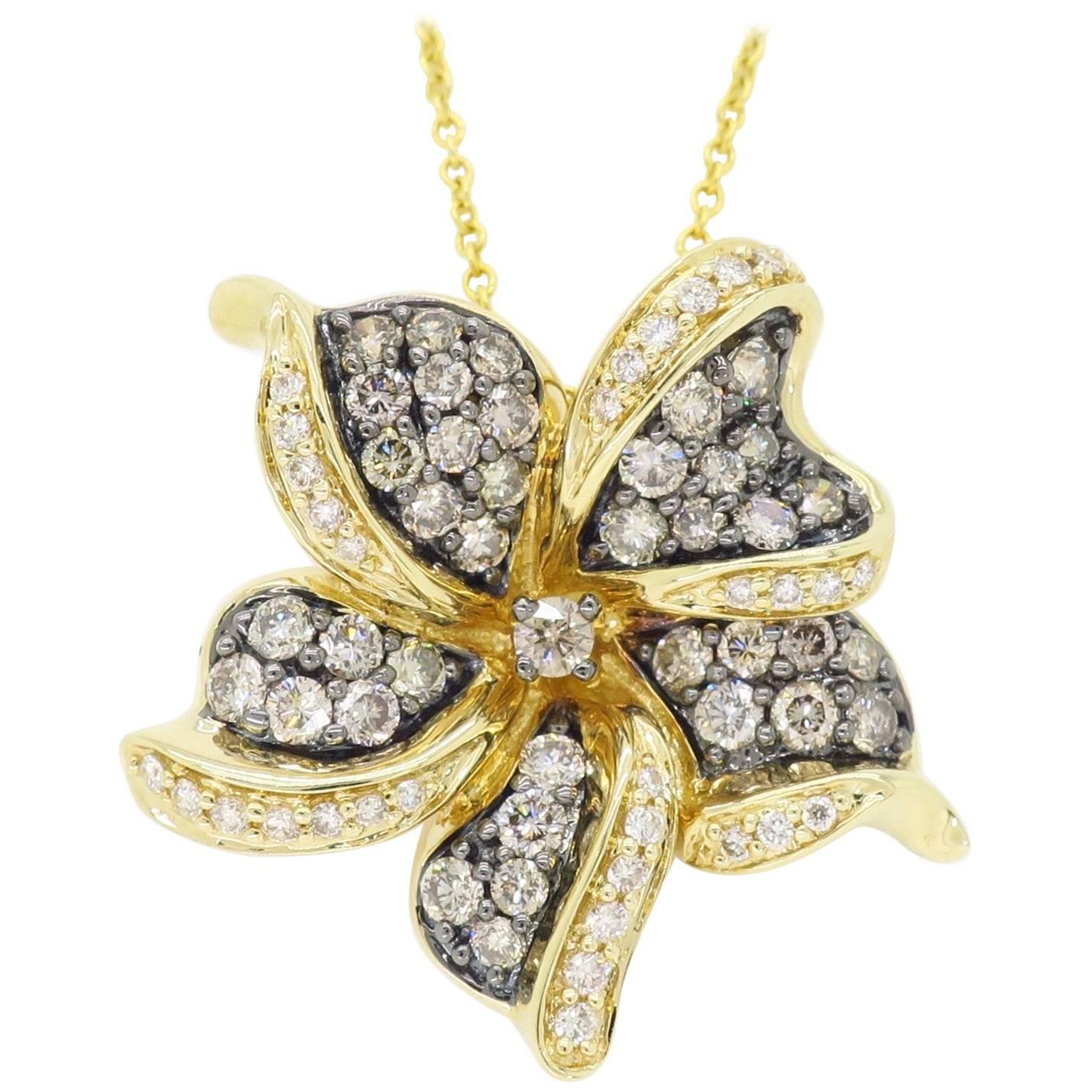 Le Vian Flower Diamond Necklace For Sale