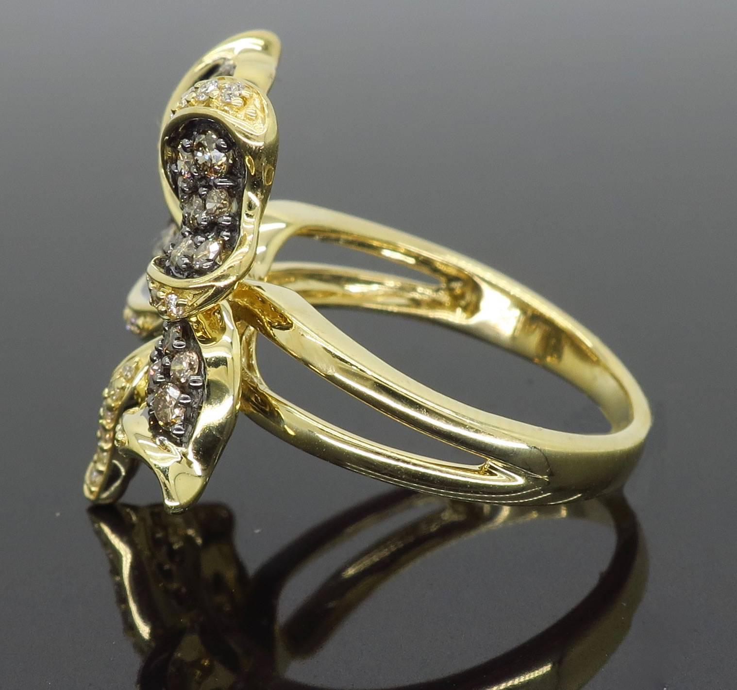 Le Vian Flower Diamond Ring In Excellent Condition In Webster, NY