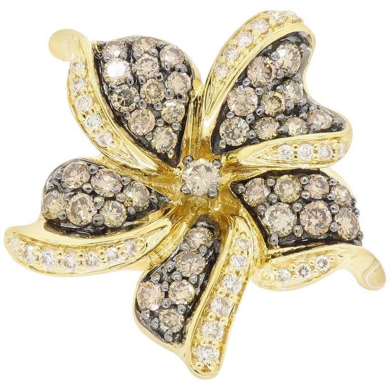 Le Vian Flower Diamond Ring at 1stDibs | levian flower ring, le vian ...
