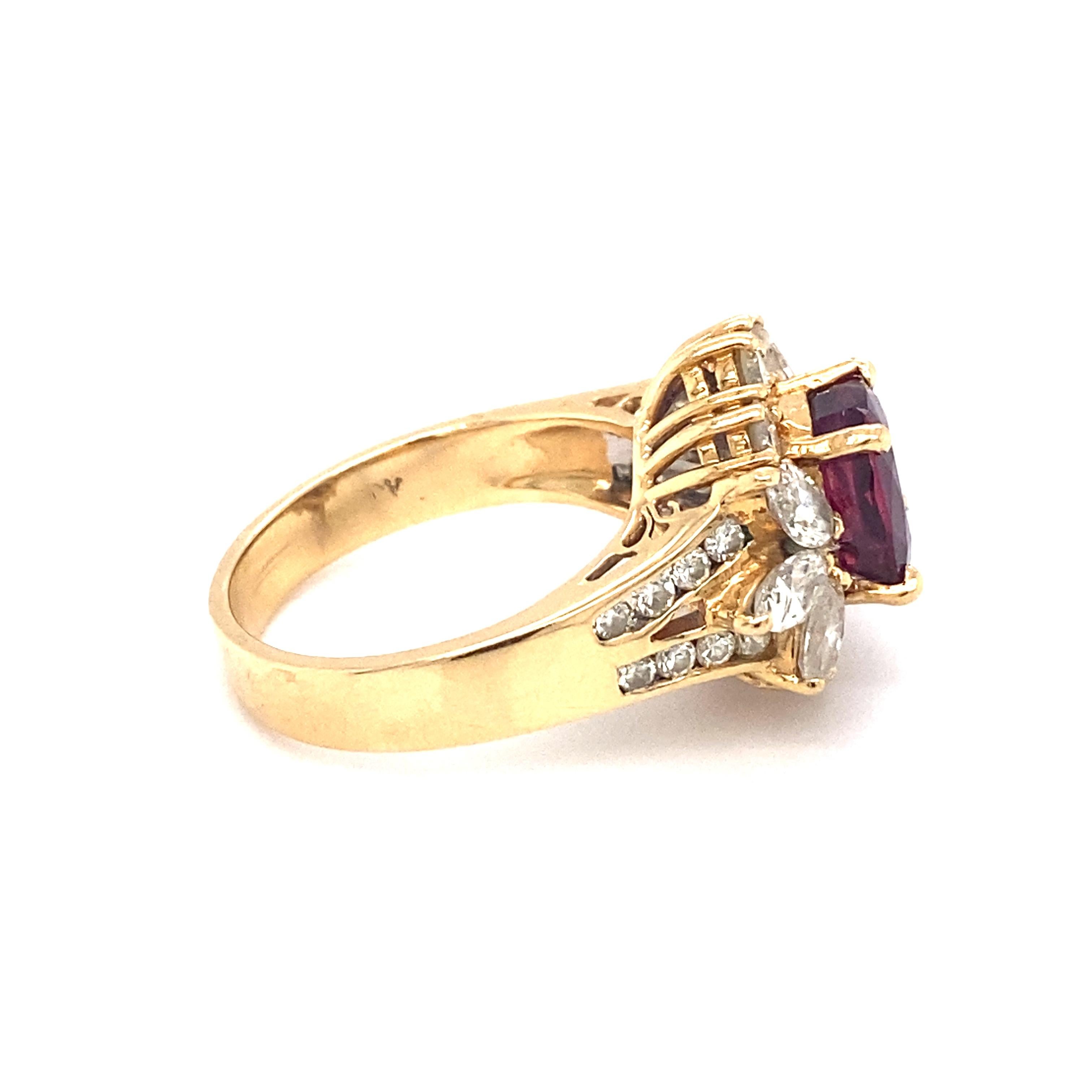 Women's or Men's Le Vian GIA Ruby and Diamond Cocktail Ring in 18 Karat Gold For Sale