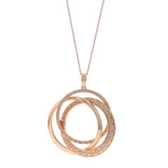 Le Vian Interlocking Rings Diamond Eternity Necklace Rose Gold 14k 1.00ctw Adj