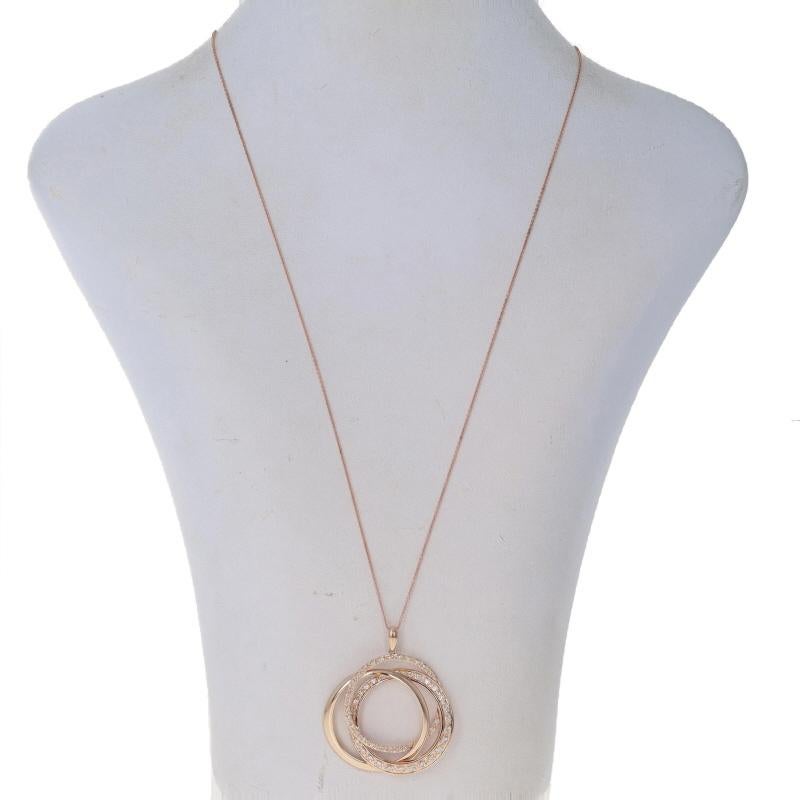 Taglio a rosa Le Vian Collana Eternity con anelli intrecciati di diamanti in oro rosa 14k 1.00ctw Adj in vendita