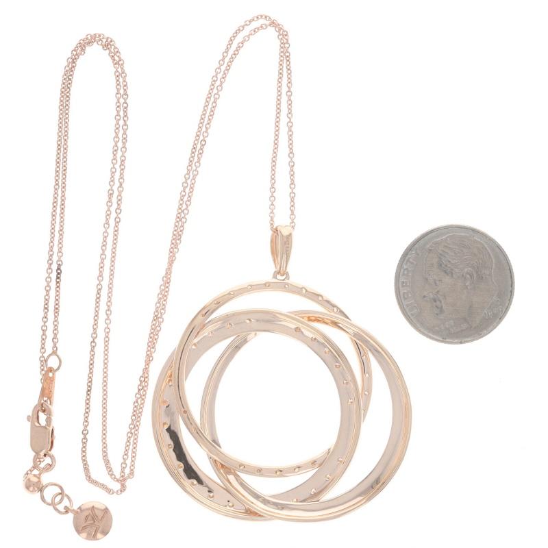 Donna Le Vian Collana Eternity con anelli intrecciati di diamanti in oro rosa 14k 1.00ctw Adj in vendita