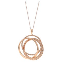 Le Vian Interlocking Rings Diamond Eternity Necklace Rose Gold 14k 1.00ctw Adj