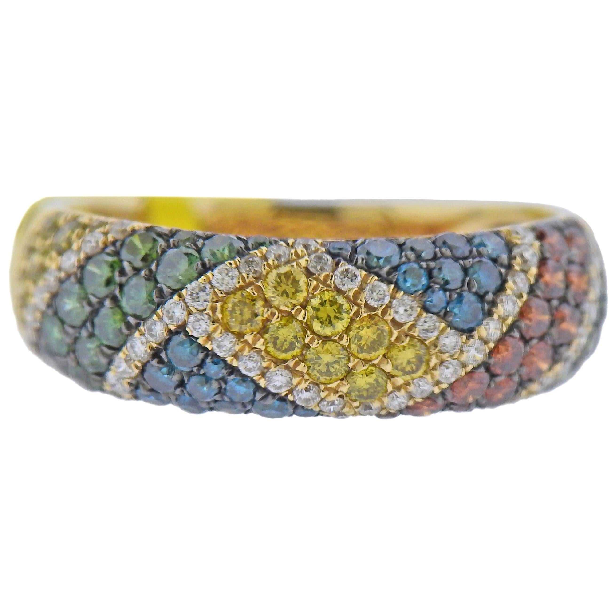 Le Vian LeVian Gold 1.04 Carat Multi-Color Diamond Ring For Sale