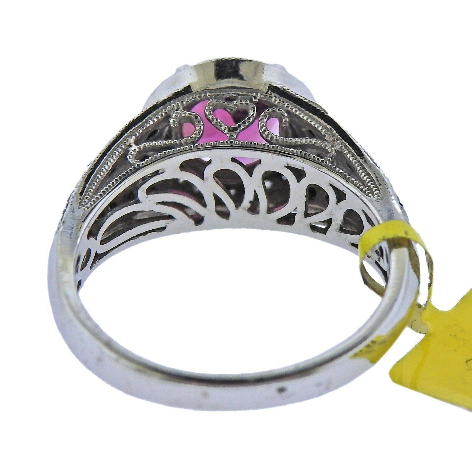 Round Cut Le Vian LeVian Gold Diamond 1.20 Carat Pink Tourmaline Ring