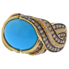 Le Vian LeVian Turquoise Fancy Diamond Gold Ring