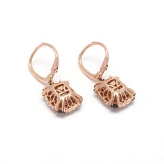 Pendants d'oreilles Le Vian Moragnite en or rose 14 carats et pierres roses avec diamant