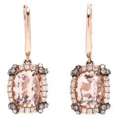 Le Vian Moragnite Diamond Dangle Earrings, 14K Rose Gold, Pink Stone Earrings