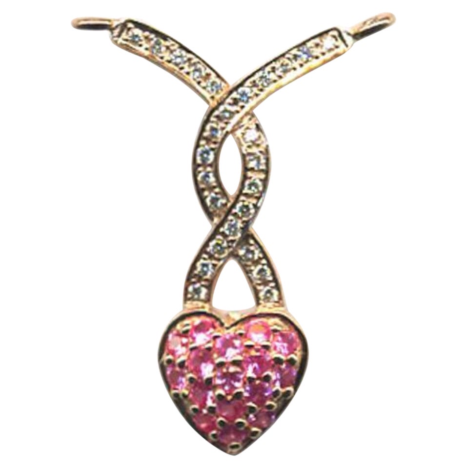 Le Vian Collier en or 14 carats avec saphirs roses et diamants taille bulle