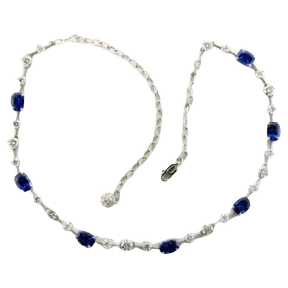 Le Vian Necklace Featuring Cornflower Sapphire Vanilla Diamonds Set in 18K For Sale