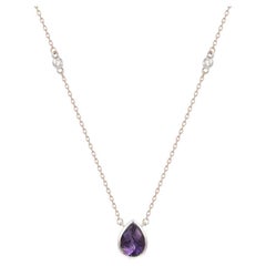 Le Vian Necklace Featuring Grape Amethyst Vanilla Diamonds Set in 14k Two