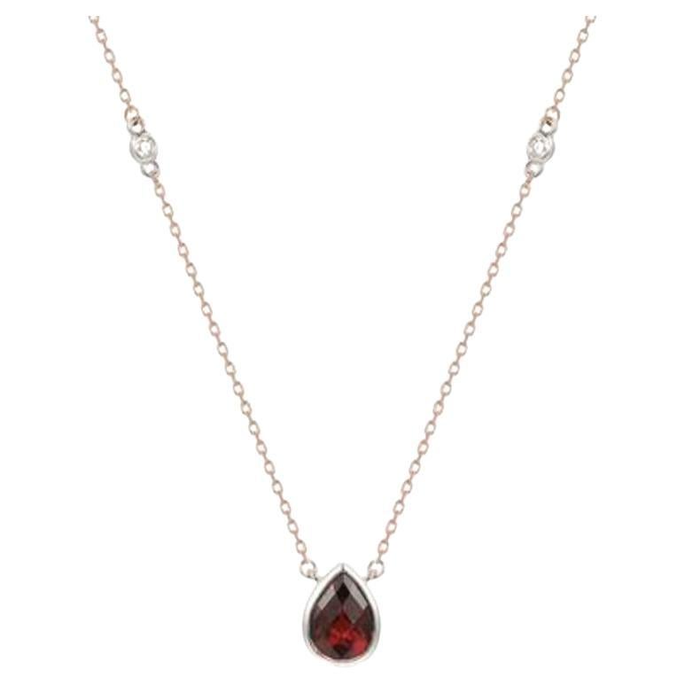 Le Vian Necklace Featuring Pomegranate Garnet Vanilla Diamonds Set in 14K Two For Sale