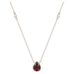 Le Vian Necklace Featuring Pomegranate Garnet Vanilla Diamonds Set in 14K Two