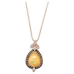 Le Vian Necklace, Opal, Chocolate/Vanilla Diamonds, 18K Strawberry Gold