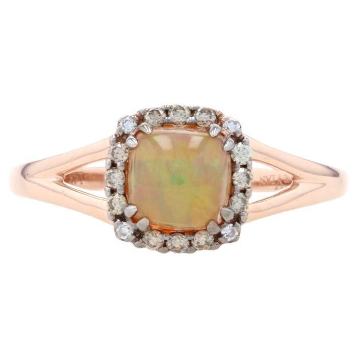 Le Vian Neopolitan Opal & Diamond Halo Ring Rose Gold 14k Cushion Cabochon.70ctw