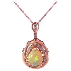 Le Vian Neopolitan Opal & Diamond Necklace in 14k Rose Gold