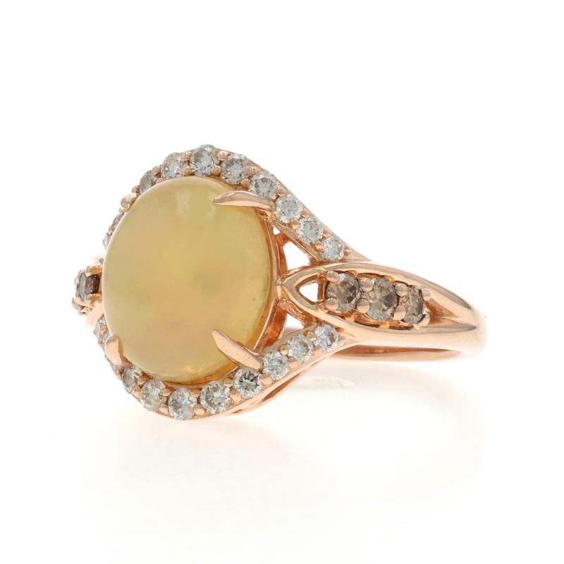 Le Vian Neopolitan Opal Diamond Ring - Rose Gold 14k Oval Cabochon 3.70ctw In Excellent Condition For Sale In Greensboro, NC