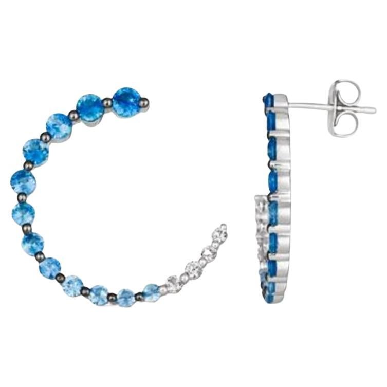 Le Vian Ombre Earrings Featuring Denim Ombré, White Sapphire For Sale