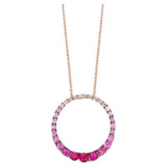 Le Vian Ombre Pendant Featuring Strawberry Ombré, White Sapphire Set in 14K