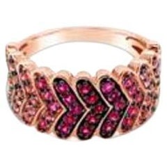 Le Vian Ombre Ring Featuring Strawberry Ombré, White Sapphire Set in 14K