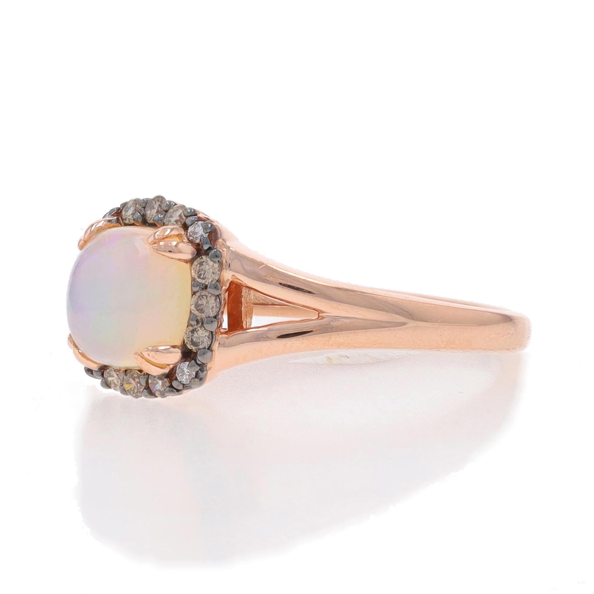 Le Vian Opal & Diamant Halo Ring - Roségold 14k Kissenschliff Cabochon 1,00ctw Damen