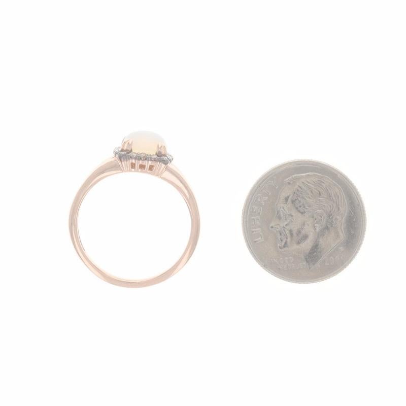Le Vian Opal & Diamant Halo Ring - Roségold 14k Kissenschliff Cabochon 1,00ctw 2