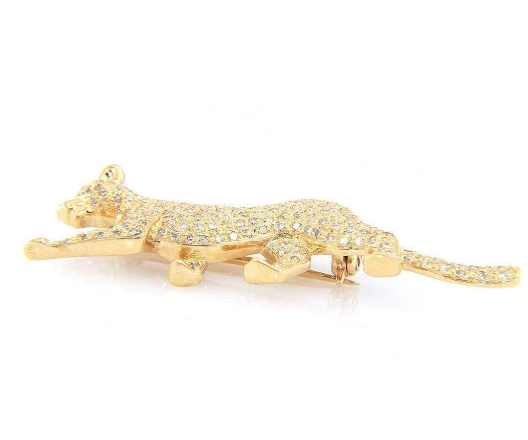 Women's Le Vian Pave Diamond Panther Brooch in 14K Yellow Gold