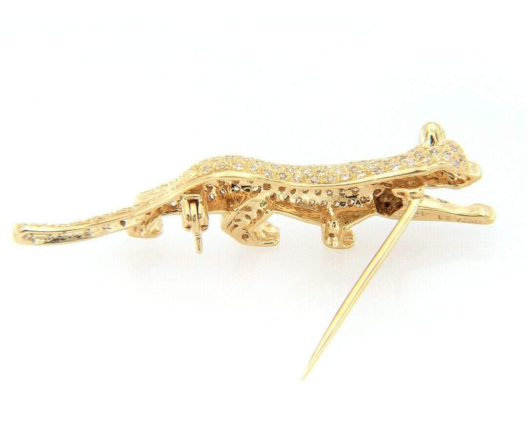 Le Vian Pave Diamond Panther Brooch in 14K Yellow Gold 1