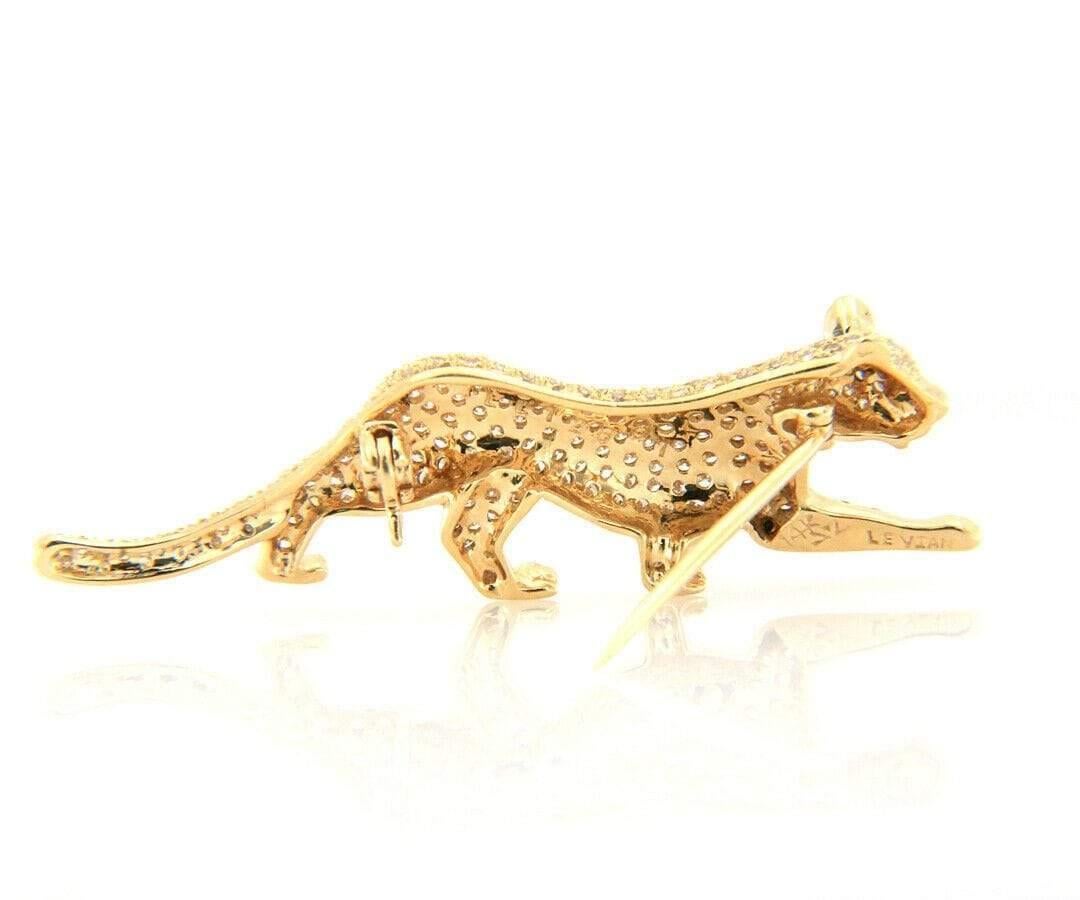 Le Vian Pave Diamond Panther Brooch in 14K Yellow Gold 2