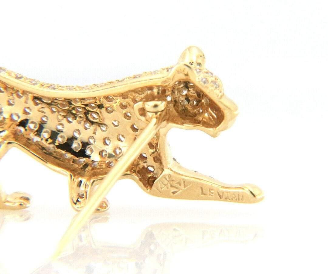Le Vian Pave Diamond Panther Brooch in 14K Yellow Gold 3