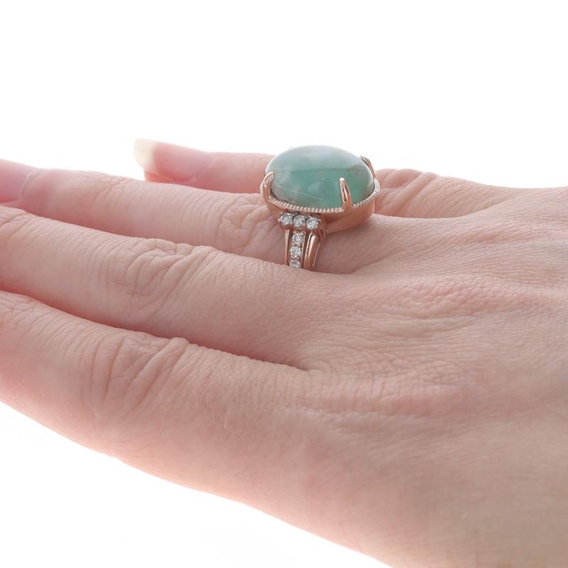 Women's Le Vian Peacock Aquaprase & Diamond Ring - Rose Gold 14k Oval Cabochon 8.08ctw For Sale