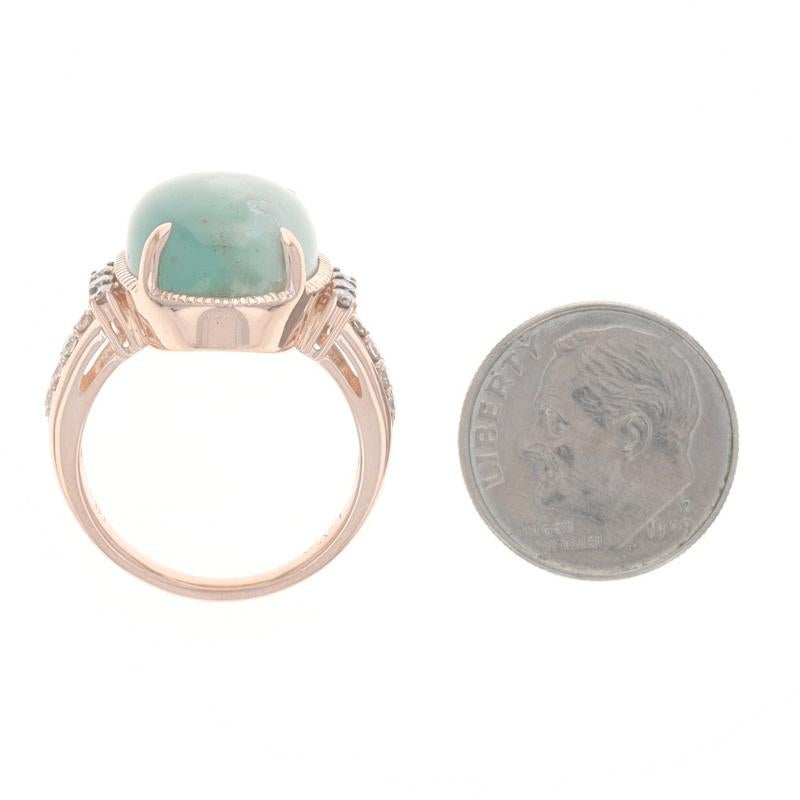 Le Vian Peacock Aquaprase & Diamond Ring - Rose Gold 14k Oval Cabochon 8.08ctw For Sale 1