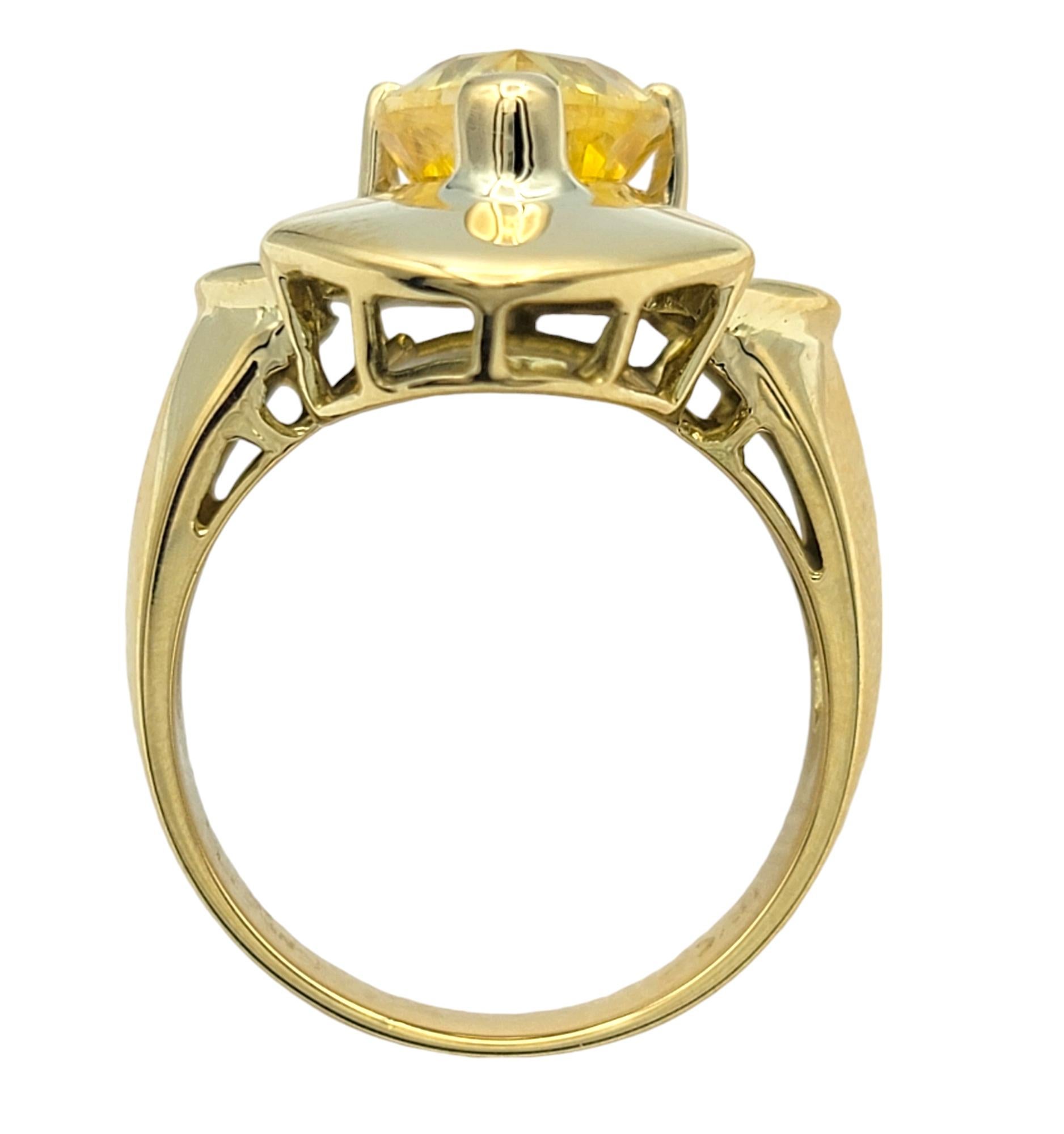 Le Vian Pear Cut Yellow Sapphire and Diamond Cocktail Ring in 18 Karat Gold For Sale 2