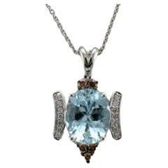 Le Vian Pendentif comprenant 2 1/6 carats Aigue-marine bleu marine, 1/10 carat